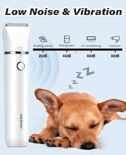 Casfuy Cordless Dog Paw Trimmer - Low Noise Small Dog Clippers with Double Blades USB Rechargeable for Dogs Cats and Small Pets thumbnail 4