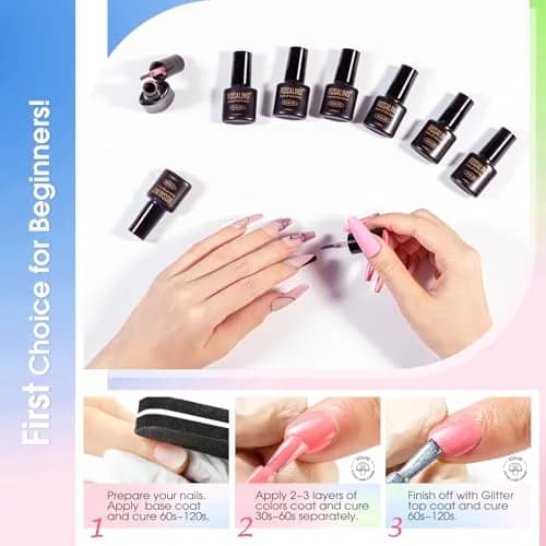 ROSALIND Gel Nail Polish Set 100PCS with 8 Base & Top Coats | 92 Colors, Long-Lasting, Safe for All Seasons thumbnail 7