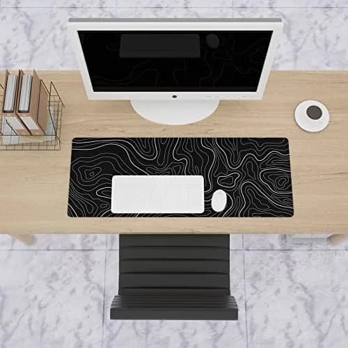 Ovenbird Extra Large Mouse Pad, Extended Topographic Map Gaming Mousepad with Non-Slip Base & Stitched Edges, 35.4" (900mm) x 15.7" (400mm), Black thumbnail 9
