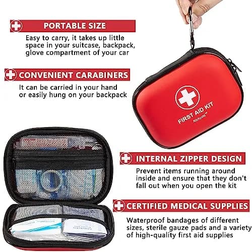 Atickyaid Mini First Aid Kit 120 Pieces Waterproof Compact Emergency Medical Supplies thumbnail 5