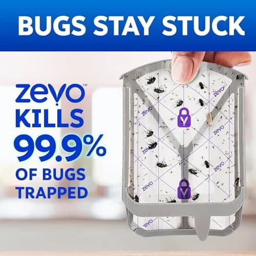 ZEVO Flying Insect Trap Refill Cartridges 4 Count | Odorless & Mess-Free Trap+Lock Technology for Fruit Flies & Gnats thumbnail 7