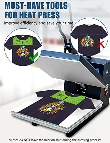 Vowlove T-Shirt Placement Guide for Cricut Heat Press and Vinyl Transfers | Reusable PVC Ruler for Shirt Making thumbnail 6
