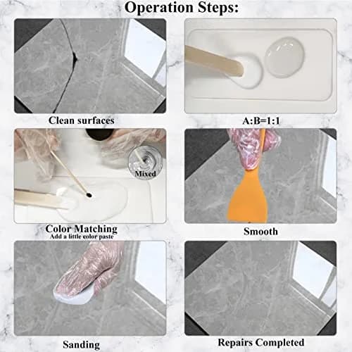 Hupeyna Tub, Tile & Shower Repair Kit (Color Match) | Porcelain & Fiberglass Restoration (100-120c) thumbnail 7