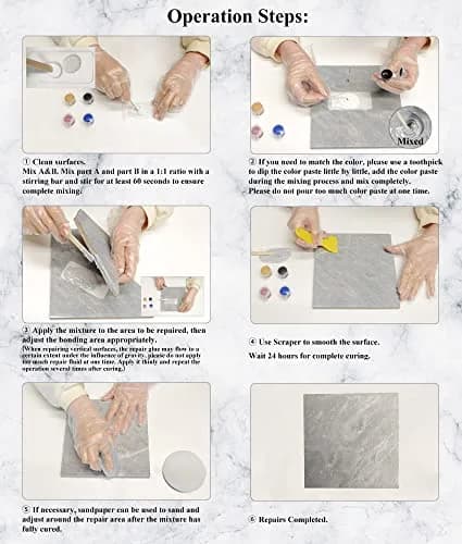 Hupeyna Tub, Tile & Shower Repair Kit (Color Match) | Porcelain & Fiberglass Restoration (100-120c) thumbnail 3