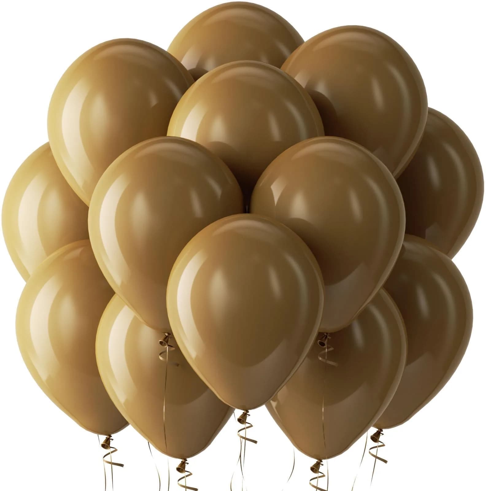 Bezente Brown Latex Party Balloons 100 Pack 12 inch | Assorted Colors Value Pack