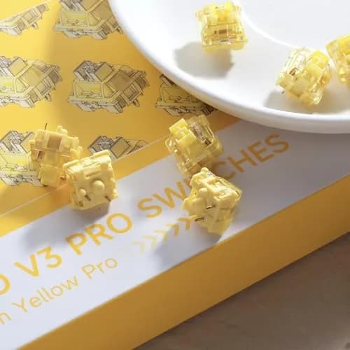 Akko V3 Creamy Yellow Pro Keyboard Switches (45pcs) | Linear 5-Pin 50gf Dustproof Stem thumbnail 5