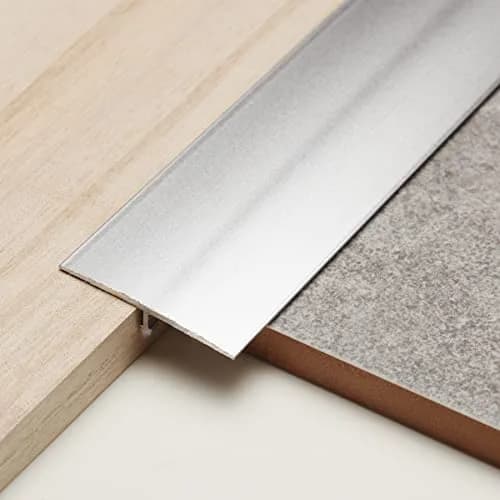 Trimold Aluminum T Molding Floor Transition Strip 2.9Ft Matte Silver | Seamless Floor Gap Bridging thumbnail 1