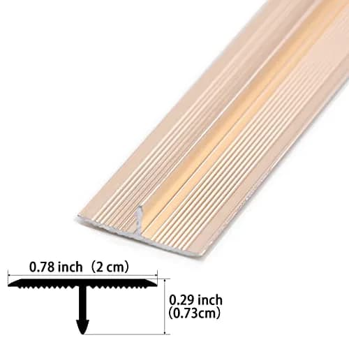 Trimold Aluminum T Molding Floor Transition Strip 2.9Ft Matte Gold | Seamless Floor Gap Bridging thumbnail 2