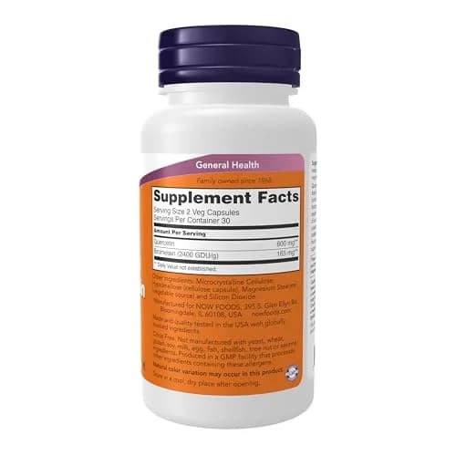 NOW Supplements Quercetin with Bromelain 60 Veg Capsules | Supports Healthy Seasonal Immune Function thumbnail 2