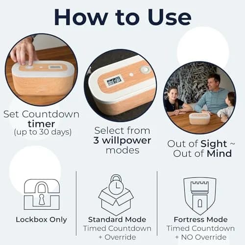 Mindsight Timed Lock Box | Unplug from Phones, Social Media & Snacks | 3 Modes | Easy to Use | Out of Sight ~ Out of Mind | Boost Your Mental Wellness thumbnail 5