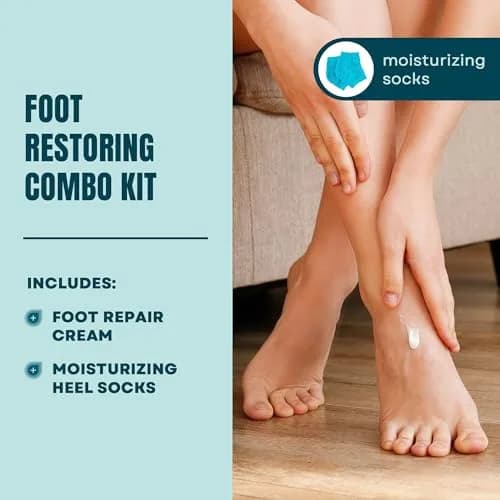 AmLactin Foot Repair Cream with Moisturizing Socks 89ml (3 oz) | Clinically Proven 15% Lactic Acid for Cracked Heels thumbnail 2