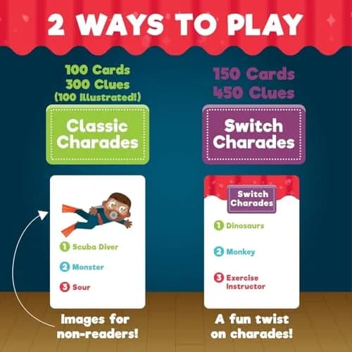 Chuckle & Roar Classic Charades Game for Kids, 750 Charades Ideas | Family Party Game for Ages 5+ thumbnail 3