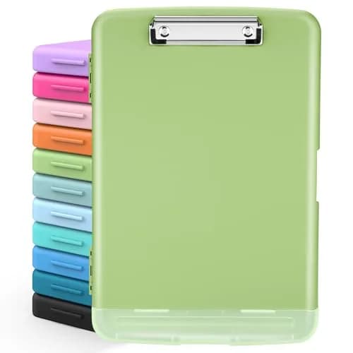 Sooez Storage Clipboard with Pen Holder, Sea Foam Green 8.5x11 | High Capacity for Students & Professionals thumbnail 1