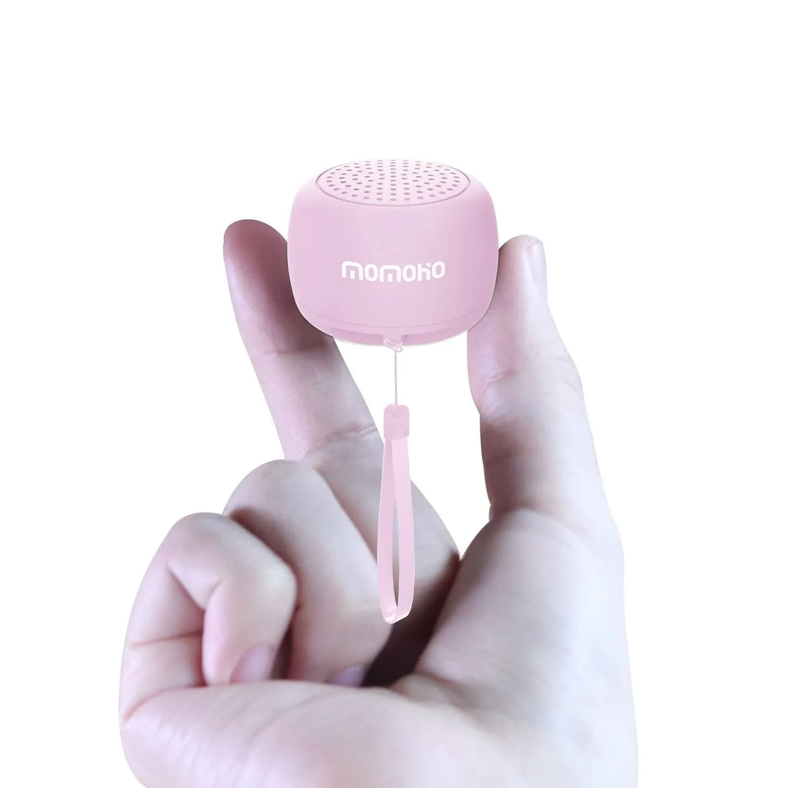MOMOHO Mini Bluetooth Speaker Wireless, Tiny Speaker with Built-in Mic & TWS Pairing, Pink