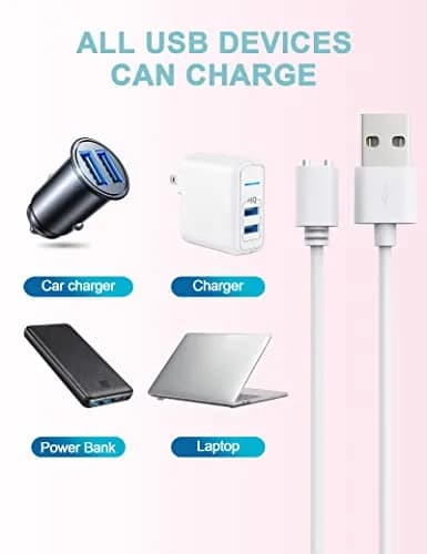 Bicmice 2.6Ft Magnetic USB DC Charger Cable Replacement Charging Cord - White (5mm/0.2in) | Copper, Magnetic, Durable thumbnail 6