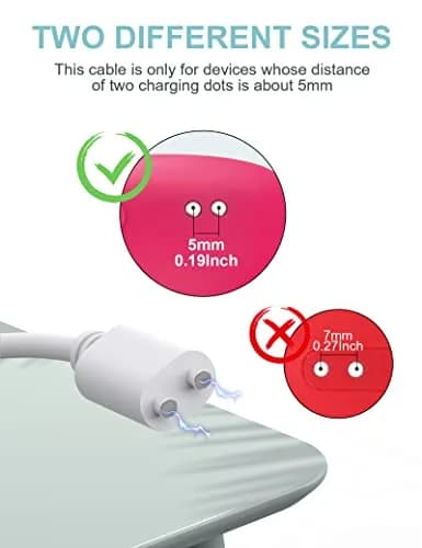 Bicmice 2.6Ft Magnetic USB DC Charger Cable Replacement Charging Cord - White (5mm/0.2in) | Copper, Magnetic, Durable thumbnail 3