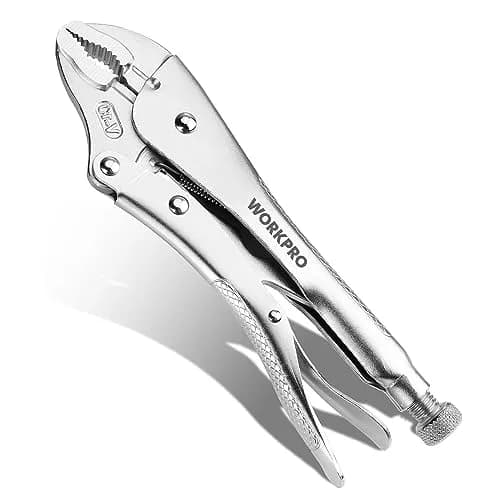 WORKPRO 10-inch Curved Jaw Locking Pliers with Wire Cutter | Heat-Treated Chrome Vanadium Steel thumbnail 1