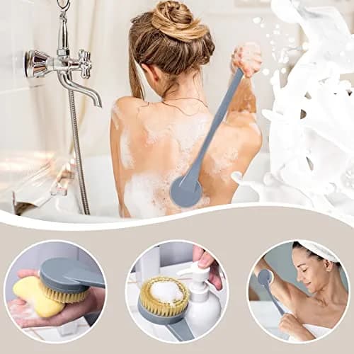 BTideas Long Handle Back Brush 52 cm (20.5") | Natural Stiff Bristles for Exfoliation & Improved Skin Health thumbnail 5
