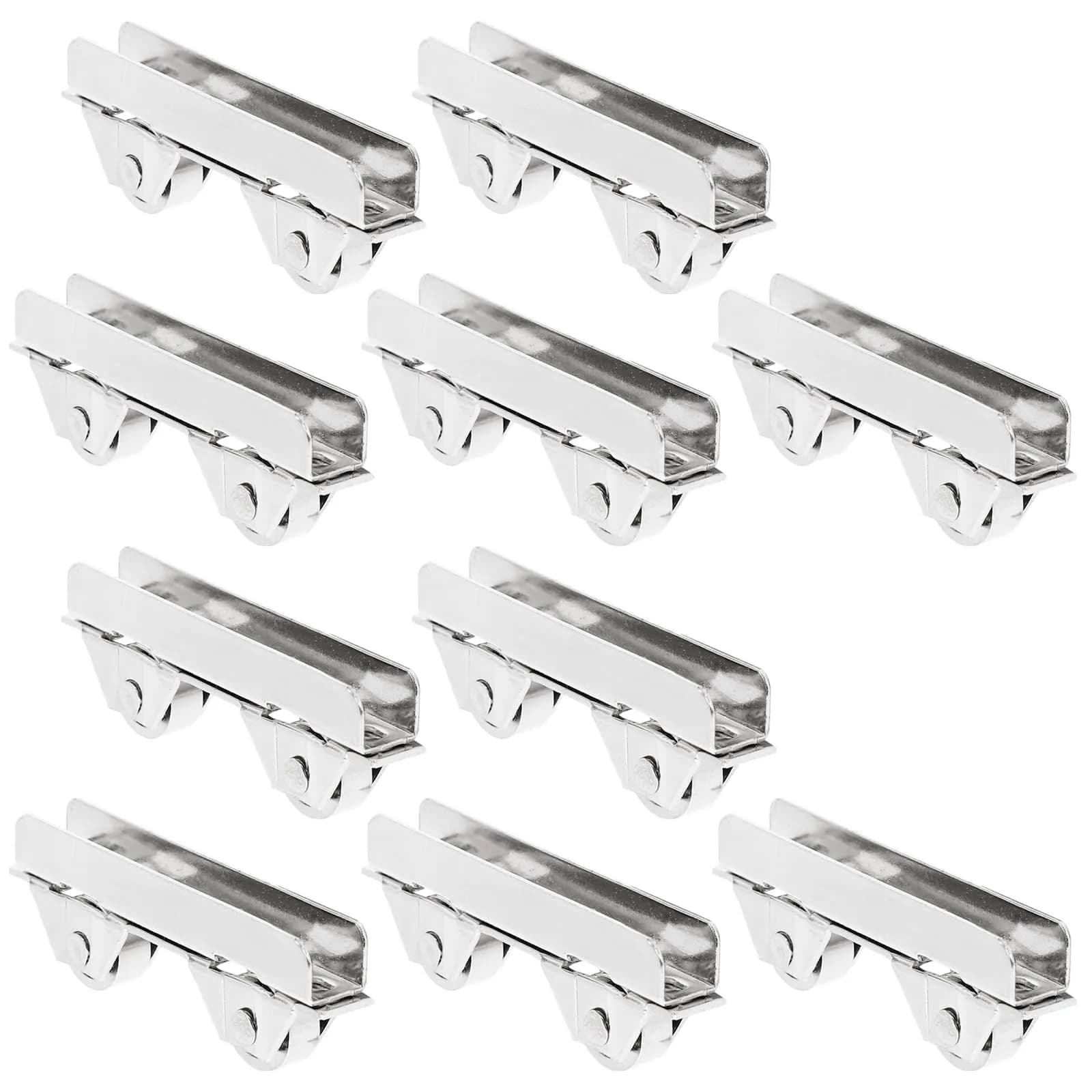 Angoily Mini Stainless Steel Showcase Window Roller for 5-6mm Thick Glass | Pack of 10 — Silver