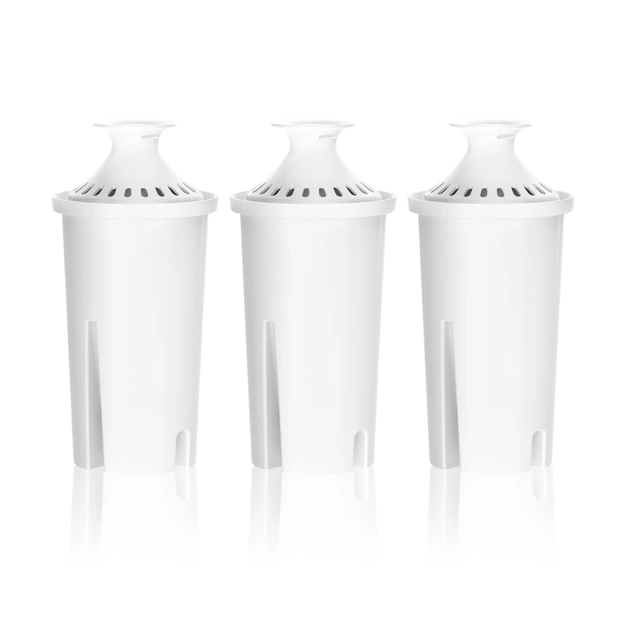 Overbest Pitcher Water Filter Replacement 4 Count (1.89 L / 64 Fl Oz) | NSF Certified for Chlorine Reduction — Classic