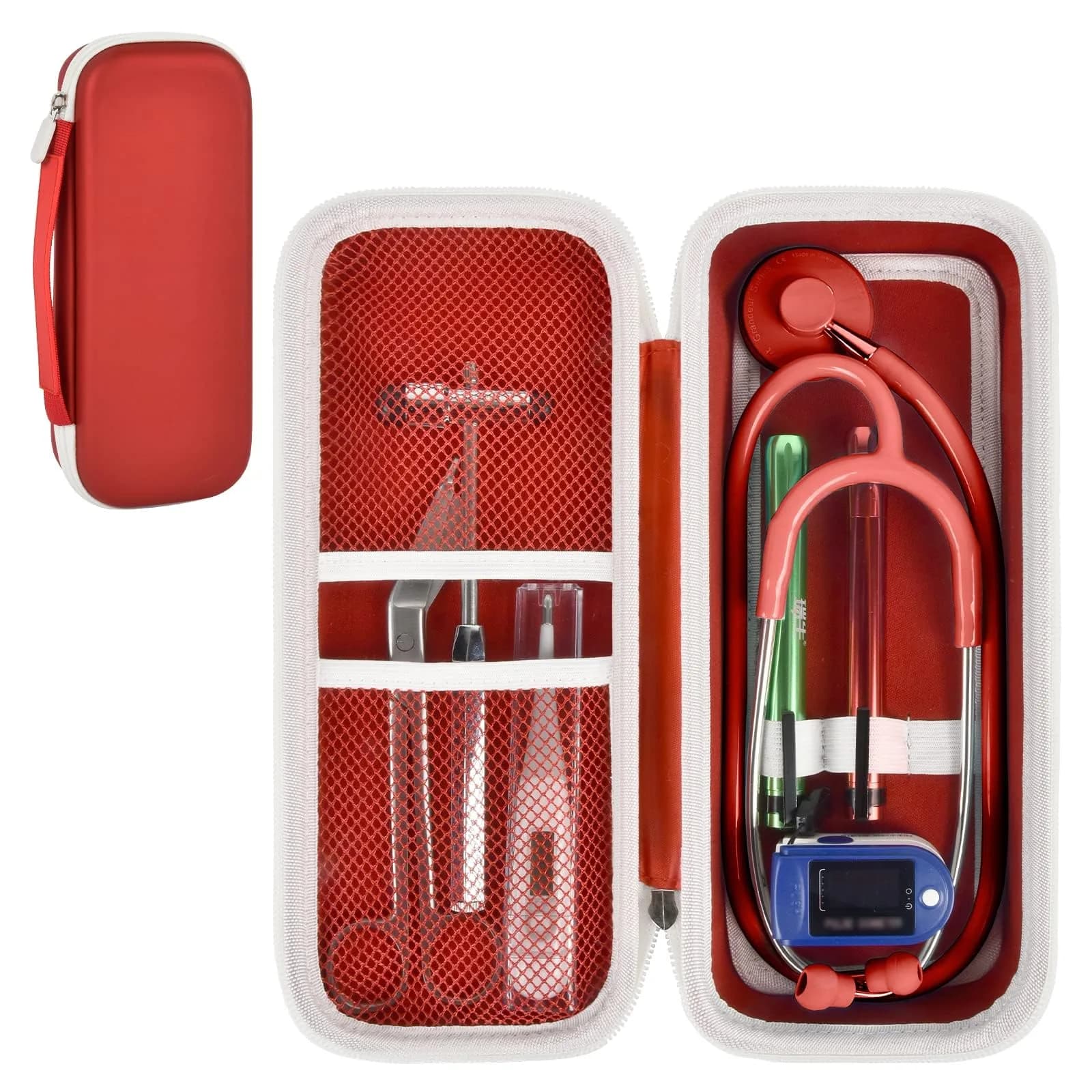 ALKOO Stethoscope Case for 3M Littmann Classic III/Cardiology IV, PinkRed | Protects Your Diagnostic Tools