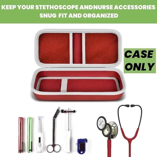 ALKOO Stethoscope Case for 3M Littmann Classic III/Cardiology IV, PinkRed | Protects Your Diagnostic Tools thumbnail 2