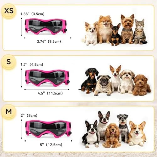 PETLESO Pink Dog Goggles for Medium Breeds | UV Protection, Windproof, Anti-Fog thumbnail 5