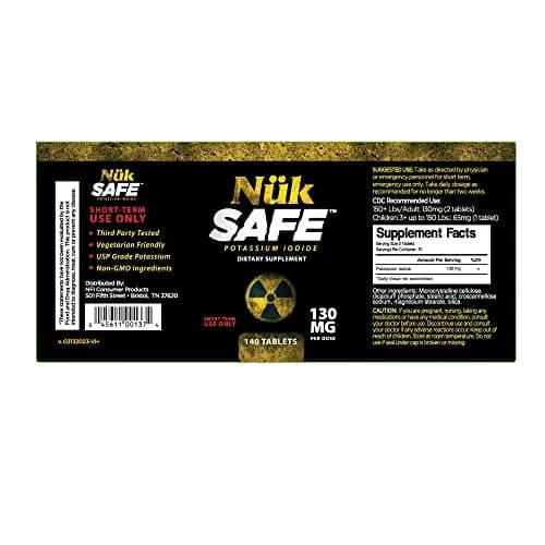 BLUE-EMU Nuk Safe Potassium Iodide 140 Tablets | USP Grade Emergency Iodine Supplement thumbnail 7