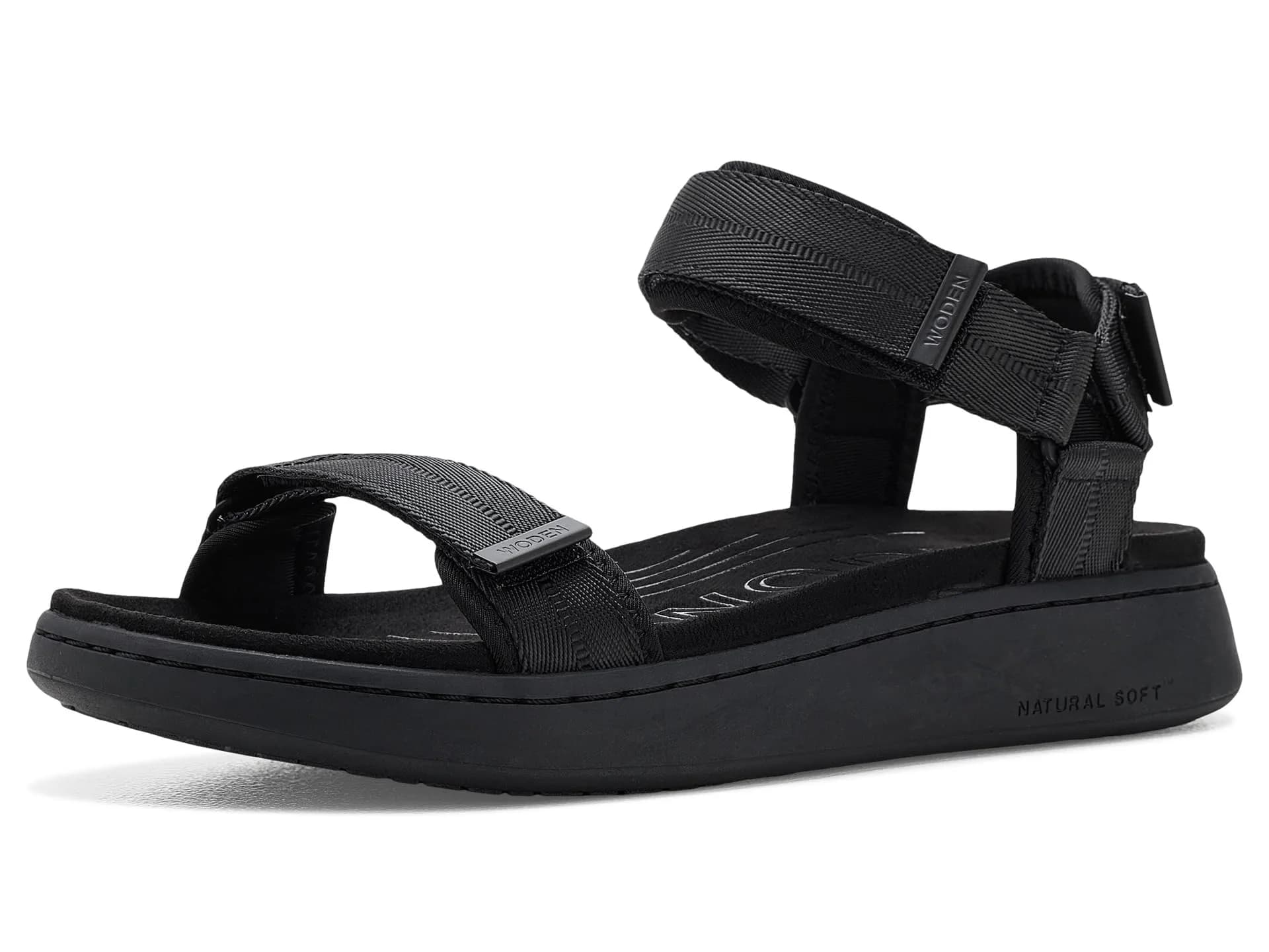 Woden Line Sandals Black 7.5 | Water-Resistant Casual Footwear for Women