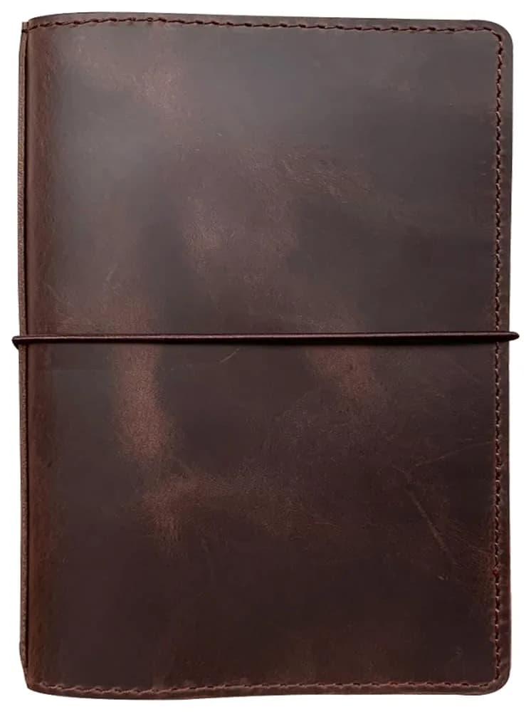newestor Travelers Notebook Cover Passport Size Dark Brown | Genuine Leather with Pen Loop & Card Slots — Brown