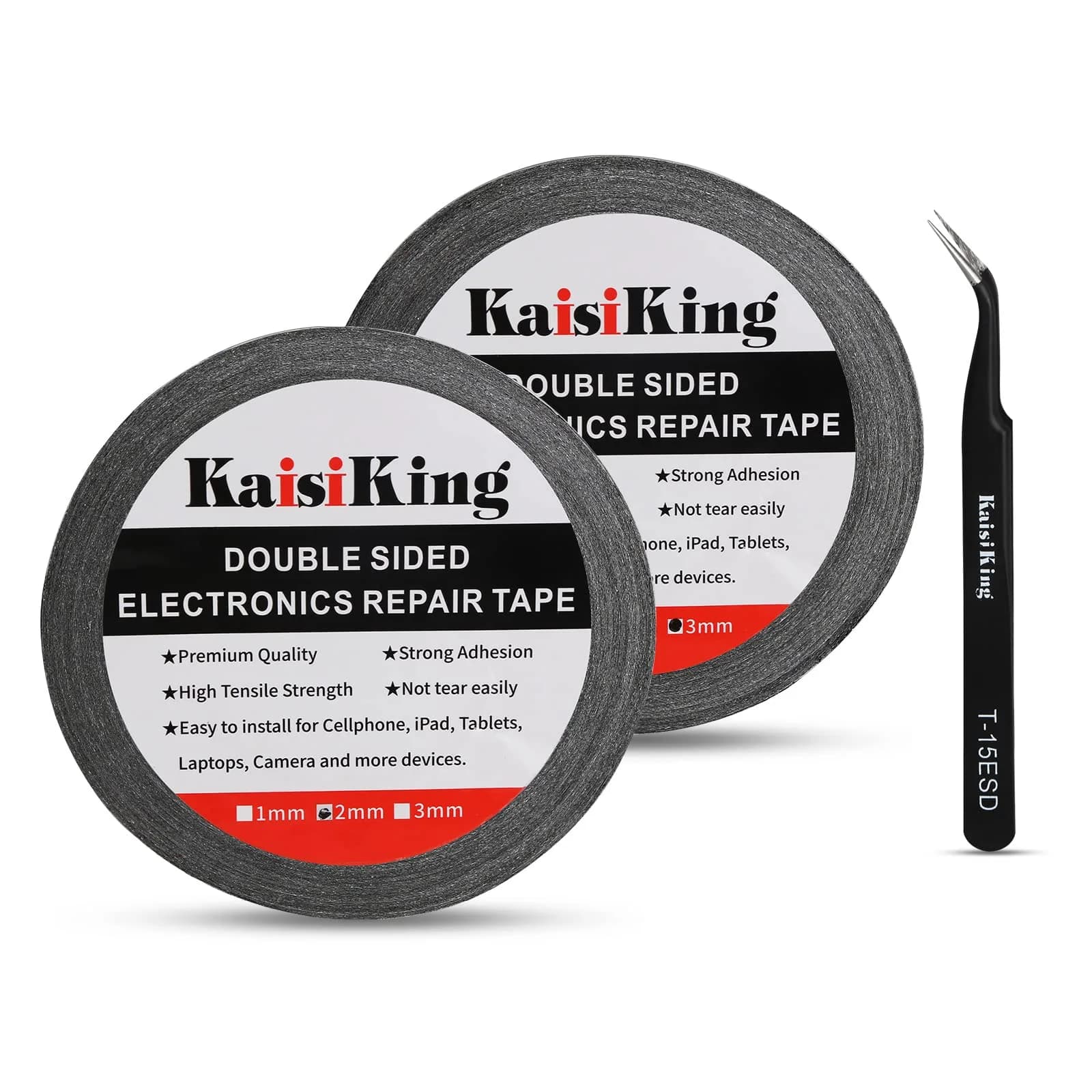 Kaisiking LCD Screen Repair Tape 2mm & 3mm | Double Sided Adhesive for Cellphone & Device Repair