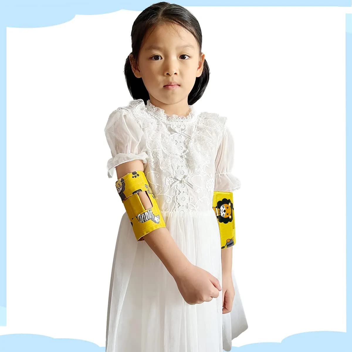 Heyshapeing Pediatric Elbow Immobilizer Splint X-Small | Prevents Scratching Face & Thumb Sucking — Orange