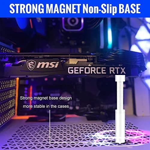 Aivalas Graphics Card GPU Brace Support, Video Card Sag Holder Bracket Stand | Aluminum, Adjustable Height, Magnetic Base thumbnail 4