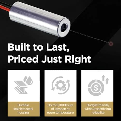 Quarton VLM-780-03 LPT IR Dot Laser Module 780nm Class 1 Eye-Safe | 0.6 mRad Beam Divergence thumbnail 4