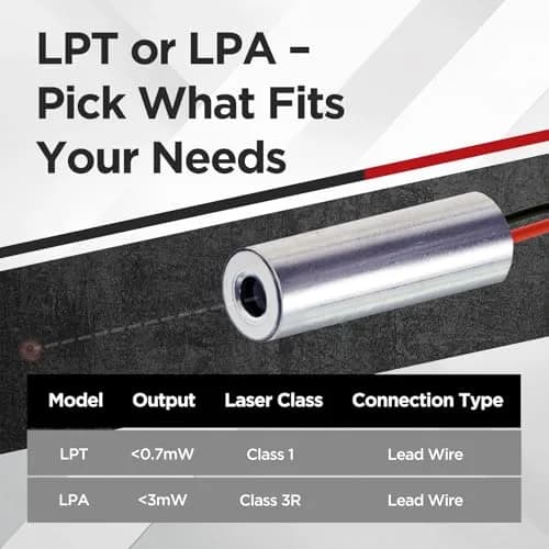 Quarton VLM-780-03 LPT IR Dot Laser Module 780nm Class 1 Eye-Safe | 0.6 mRad Beam Divergence thumbnail 8