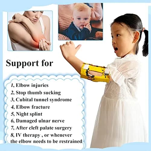Heyshapeing Pediatric Elbow Immobilizer Splint Small (2-Pack) | Prevents Thumb Sucking & Face Scratching thumbnail 2