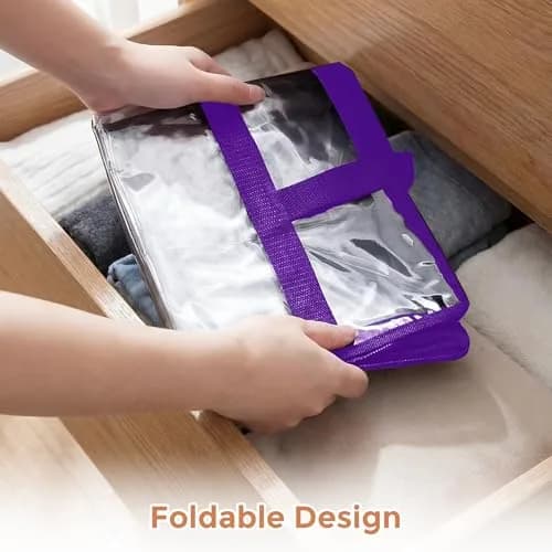 Budding Joy 4 Pack Clear Storage Bags for Clothes | 45L Closet Organizer & Storage thumbnail 5