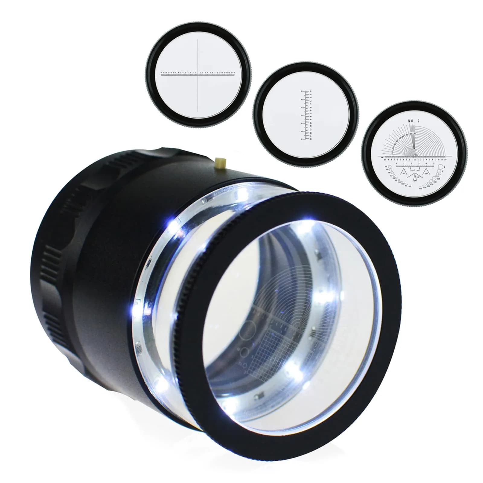 DANOPLUS Jewelers Loupe 10X Magnification with 8 LED Lights & 4 Glass Scale Lens, 0.98'' Field of View - main product image