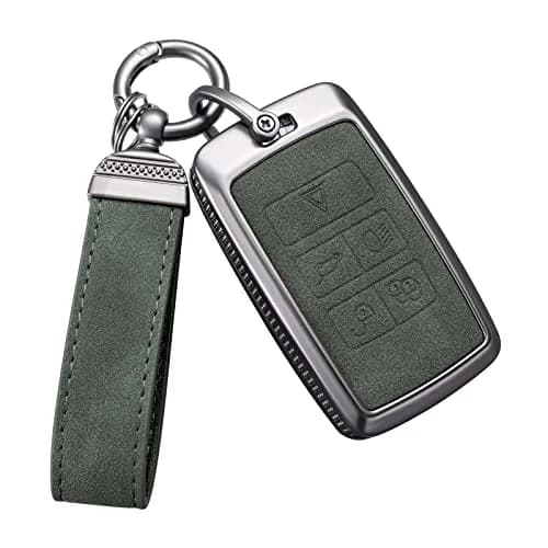 YO&YOYE Land Rover Key Fob Cover with Keychain Leather Model2 Green | Full Protection & Premium Material thumbnail 1