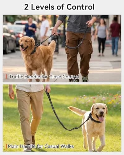 Joytale Tactical Dog Leash 6 ft | Shock Absorbing No Pull, Black, Heavy Duty, Large Dogs thumbnail 3