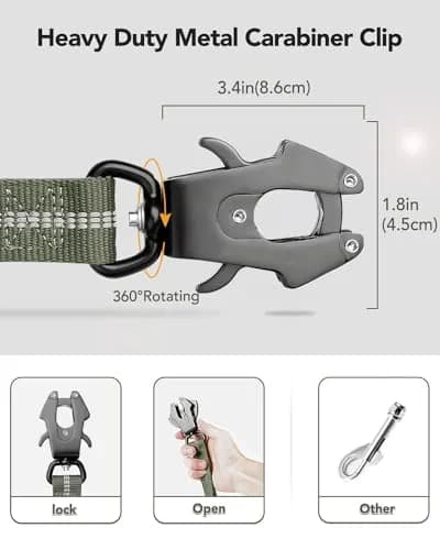Joytale Tactical Bungee Dog Leash, Shock Absorbing No Pull, Army Green | Heavy Duty Control for Large Dogs thumbnail 2