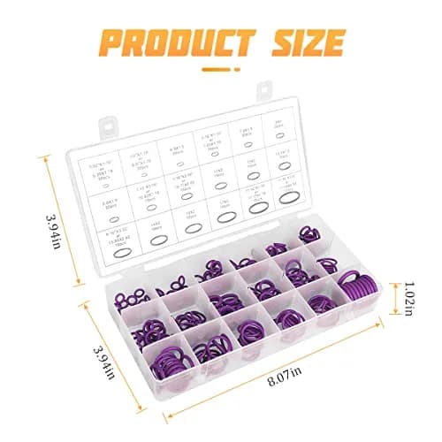 AICEL 270-Piece Rubber O-Ring Kit with Tools | 18 Sizes for AC & Universal Sealing thumbnail 2