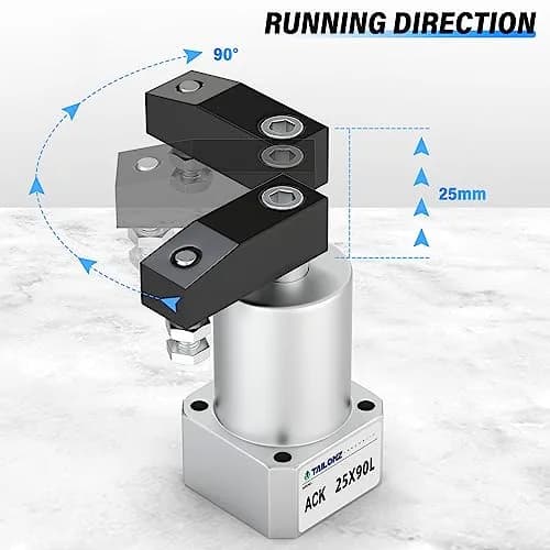 TAILONZ PNEUMATIC Left-Turn Cylinder 20mm Bore | 90° Rotation, Aluminum Alloy, Double Action, 0-1.5Mpa thumbnail 5
