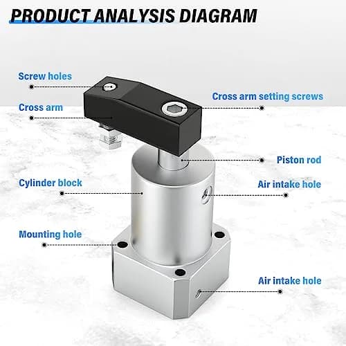 TAILONZ PNEUMATIC Rotary Air Cylinder ACK25×90R 20mm Bore 90 Degree Rotation | Double Acting Pneumatic Actuator thumbnail 8