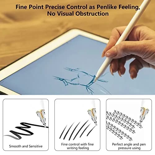 Frylaa Metal Pencil Tips for Apple Pencil 1st & 2nd Gen | 4 Pack, Clear thumbnail 3