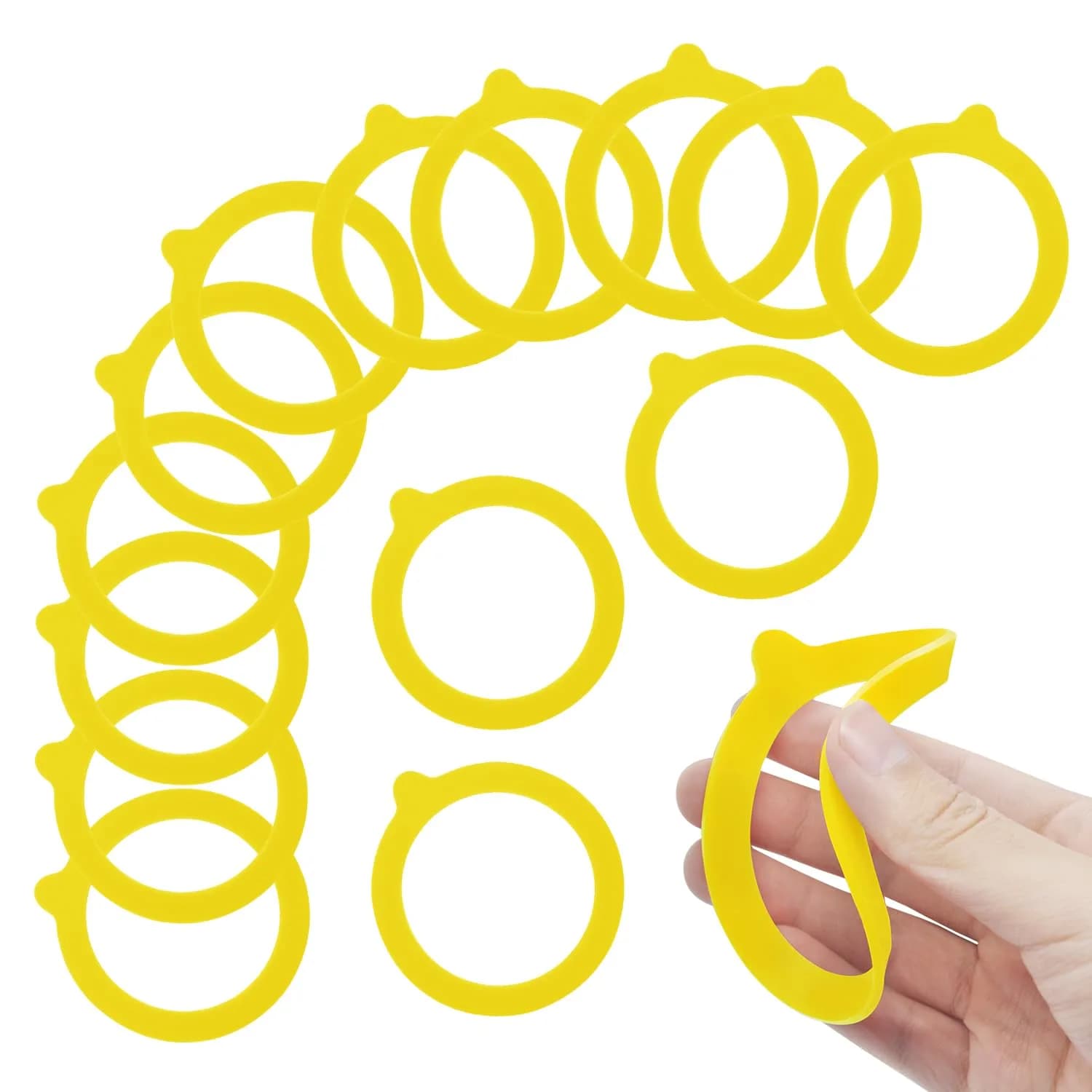FCENDS White Silicone Jar Sealing Rings for Wide Mouth Mason Jars | Airtight & Leakproof Replacement Gaskets (12-Pack) — Yellow
