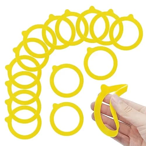FCENDS Yellow Silicone Replacement Gasket for Jars, 12-Pack | Airtight & Leakproof for Regular Mouth Mason Jars thumbnail 1