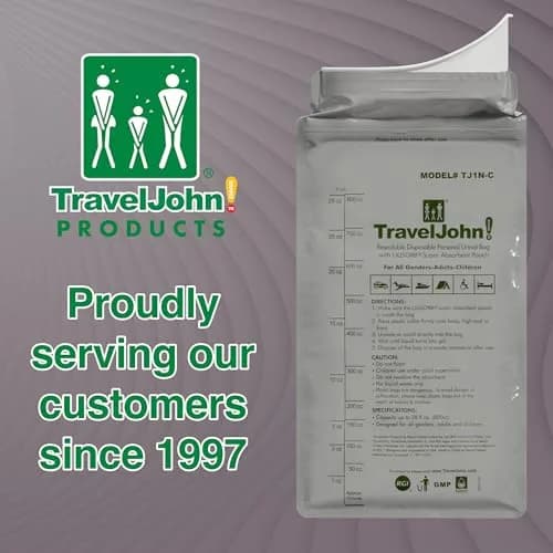 TravelJohn Resealable Disposable Urinal Bags 28oz | Odorless, Leakproof, Reusable for Travel & Camping thumbnail 7