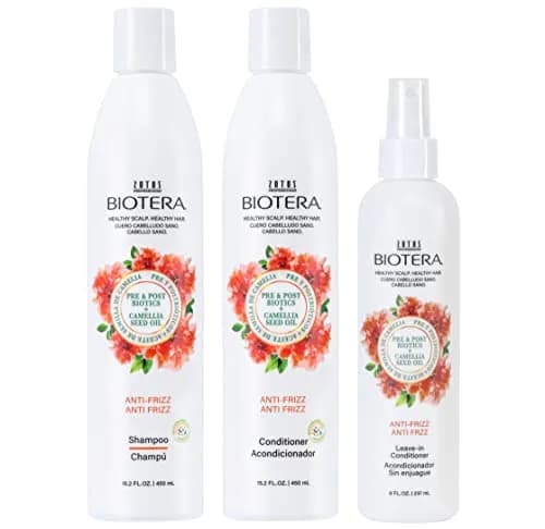 Biotera Anti Frizz Intense Smoothing Shampoo & Conditioner & Leave-In | Microbiome Friendly, Vegan & Cruelty-Free, 15.2 Fl Oz thumbnail 1
