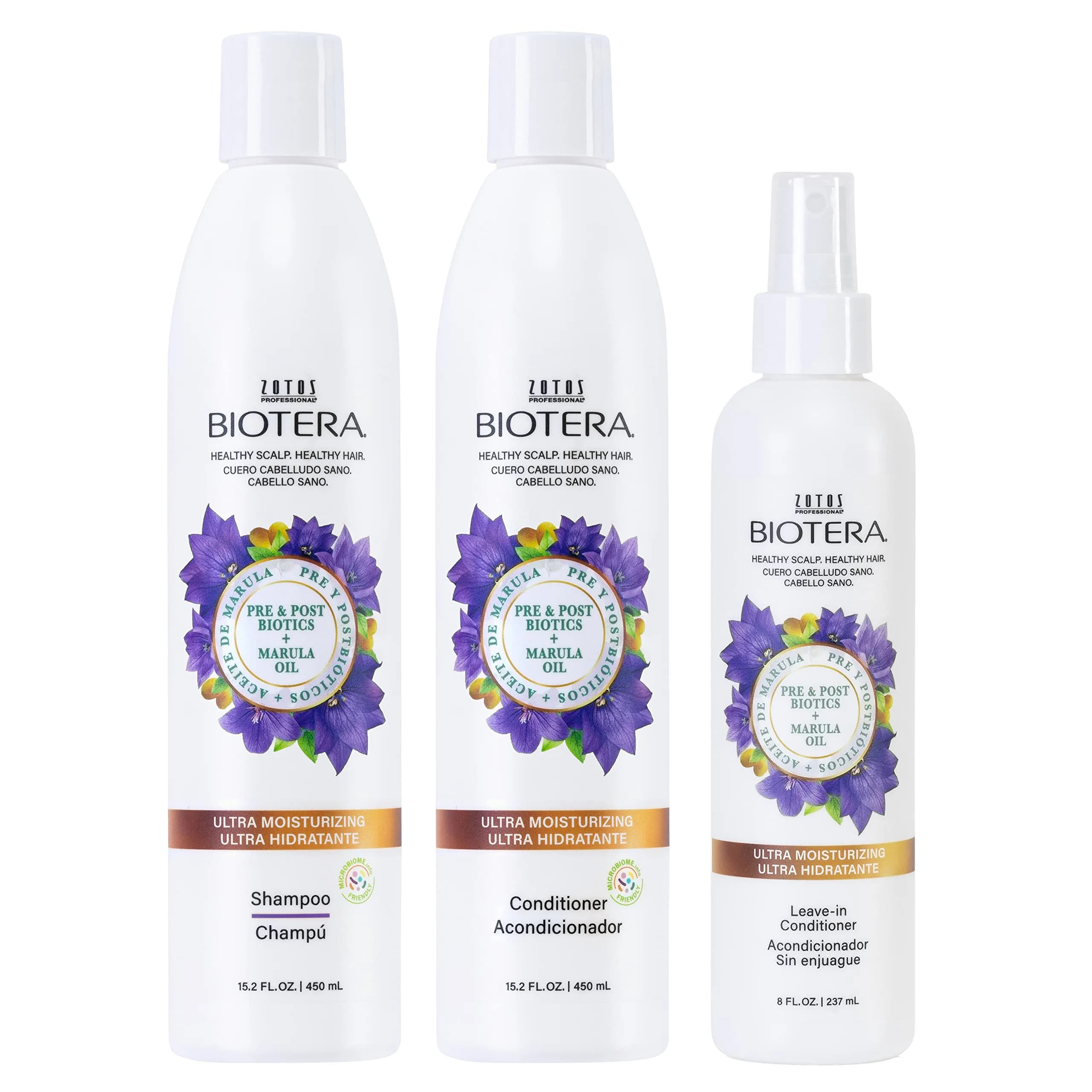 Biotera Ultra Moisturizing Shampoo & Conditioner & Leave-In | Dry, Fine Hair | Microbiome Friendly | Vegan & Cruelty Free | Paraben Free | Color-Safe | 15.2 Fl Oz - main product image